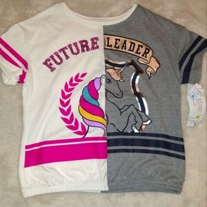 NWT 365 Kids unicorn future leader short sleeve tee  size 6